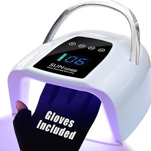 White Portable Cordless Rechargeable 128 Watt UV LED Nail Lamp Dryer